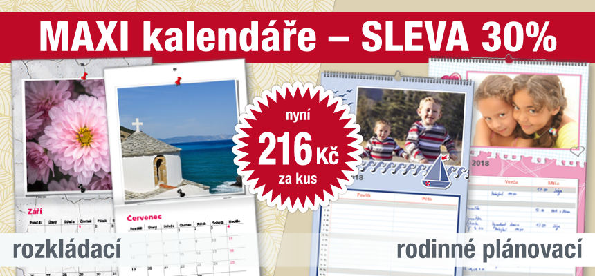 MAXI kalendáře - sleva 30 %